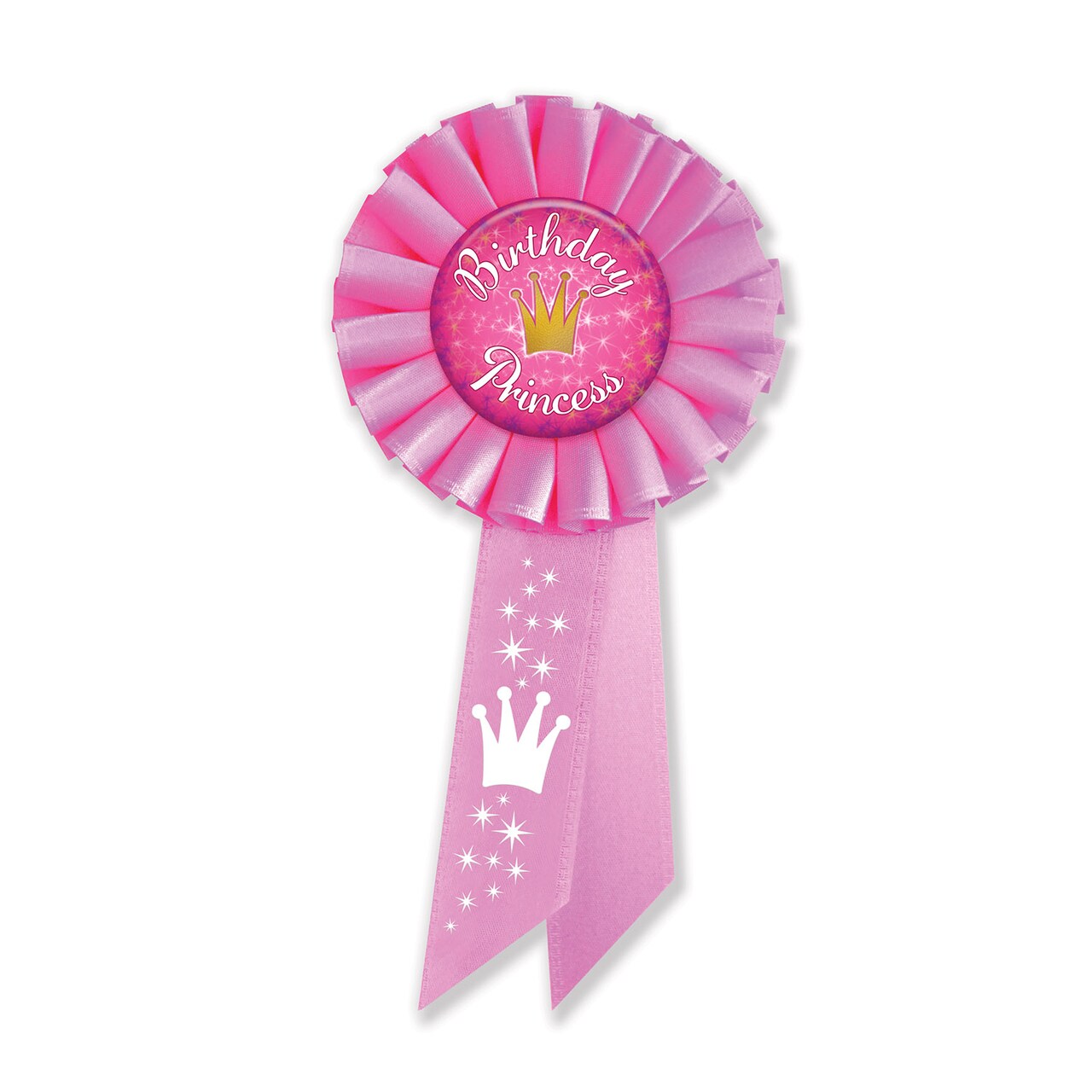 Beistle 3¼in. x 6½in. Birthday Princess Rosette Star - 6 Pack